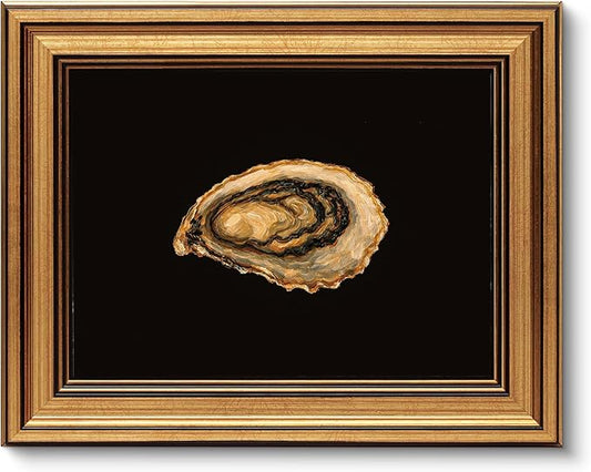 VIYYIEA Vintage Gold Framed Wall Art for Living Room, Oyster Canvas Prints Home Decor, Oil Painting Picture, Bedroom Wall Decor Gifts for Friends or Family -(10L x 8W)