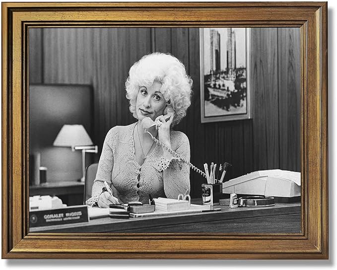 Framed vintage office scene Canvas Print Art, Contemporary Wall Art Painting Pictures Wall Decor, Elegant Home Decoration for Office or Apartment. (black frame,24L x36W)