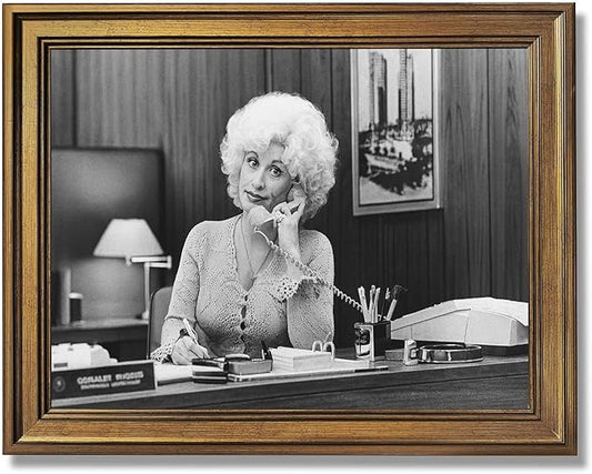 Framed vintage office scene Canvas Print Art, Contemporary Wall Art Painting Pictures Wall Decor, Elegant Home Decoration for Office or Apartment. (black frame,16L x24W)