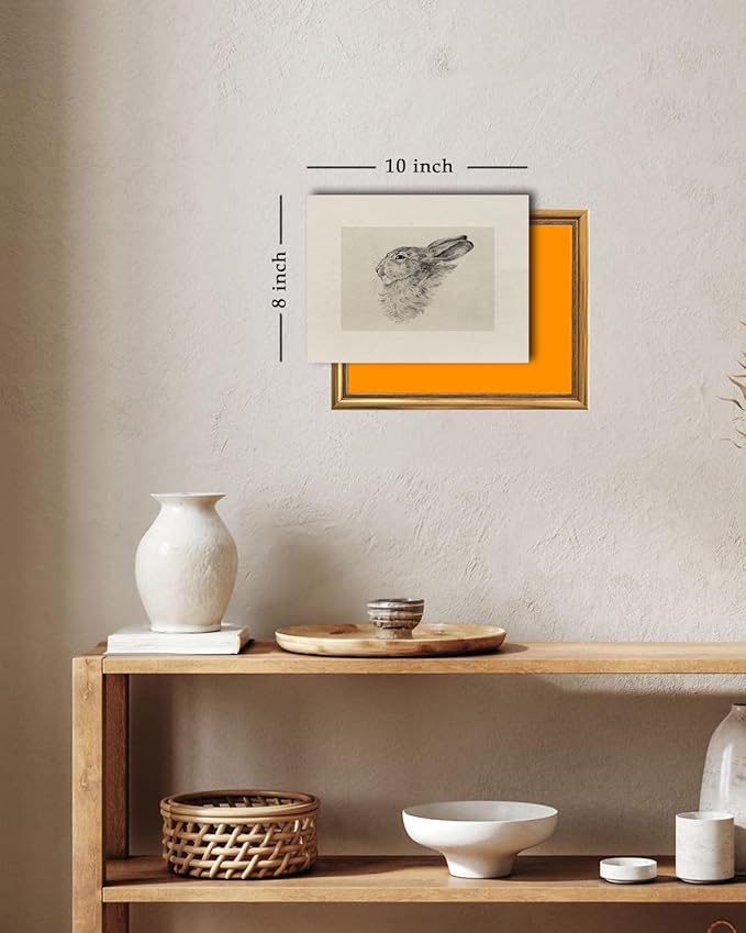 Kizbok Neutral Wall Art Decor, Vintage Rabbit Canvas Painting, Farmhouse Decor Bunny Sketch Drawing for Nursery Wall Decor, Antique Rabbit Gallery Wall Art for Bedroom Bathroom Home(8" x 10"-UNFRAMED)