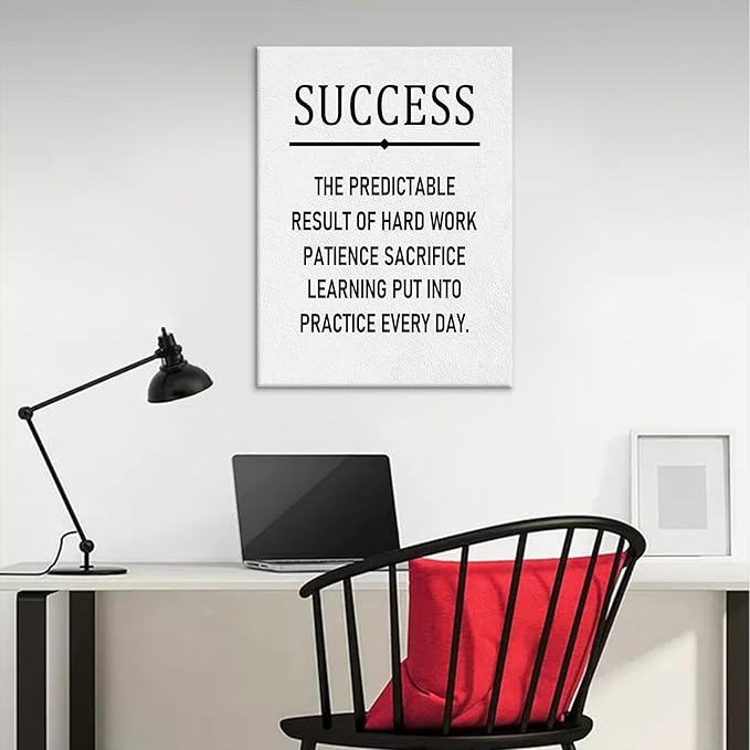 Motivational Canvas Wall Art Home Decor Inspirational Quotes Picture Print Success Positive Theme Painting Poster Artwork for Bedroom Office Workplace Gym Wall Decoration Ready to Hang [18''Wx24''H]