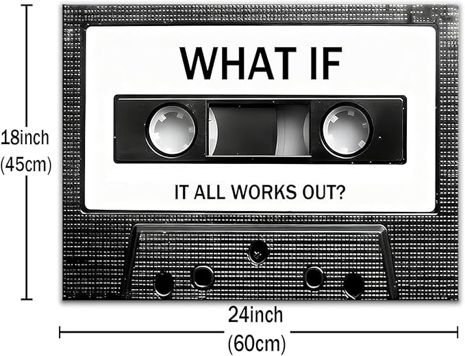 Motivational Canvas Wall Art Poster Print What If It All Works Out Inspirational Entrepreneur Quotes Picture Painting Wall Decor Artwork for Bedroom Office Stretched and Framed [18''W X 24''H]