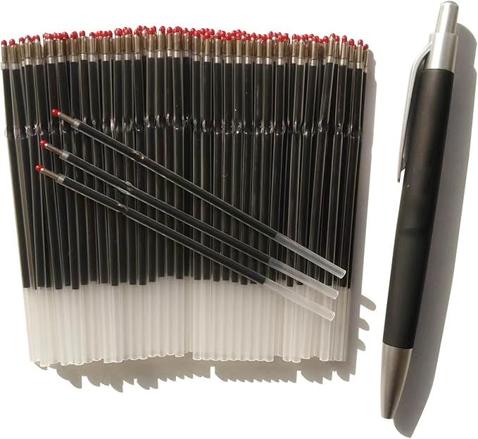 100 Pcs Ball Point Pen Refills Black,1.0mm Ballpoint Pens Refills Used for Retractable Type Ballpoint Pens,Size107 mm/ 4.2 Inch,Send1 Extra Pen,for Office School Supplies (Black)