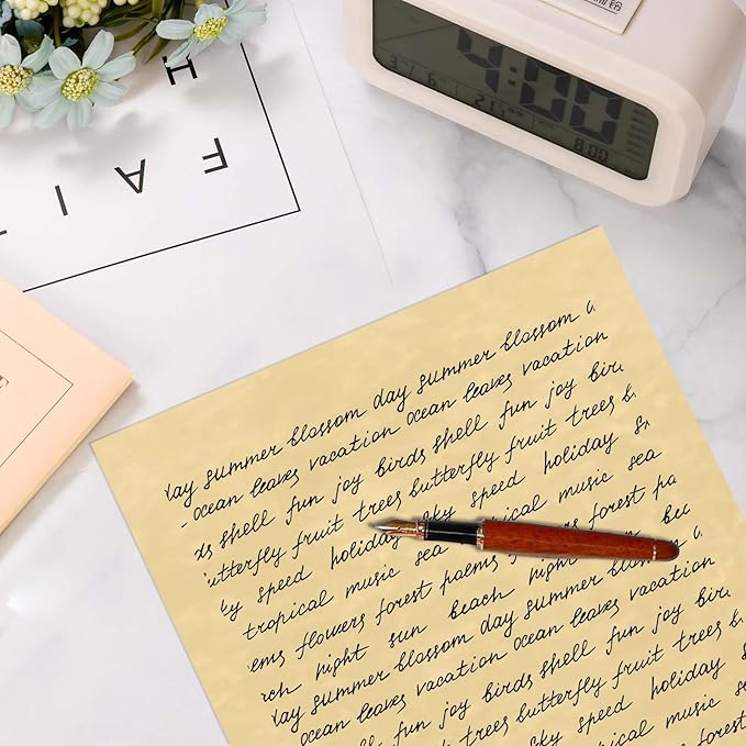 90PCS Vintage Paper 8.5 x 11 in Parchment paper for Writing Letter writing Paper, Decorative Printer Paper for Invitation, Letter, Resume, Award, Diploma, Art, Craft, Certificate Antique (Beige)