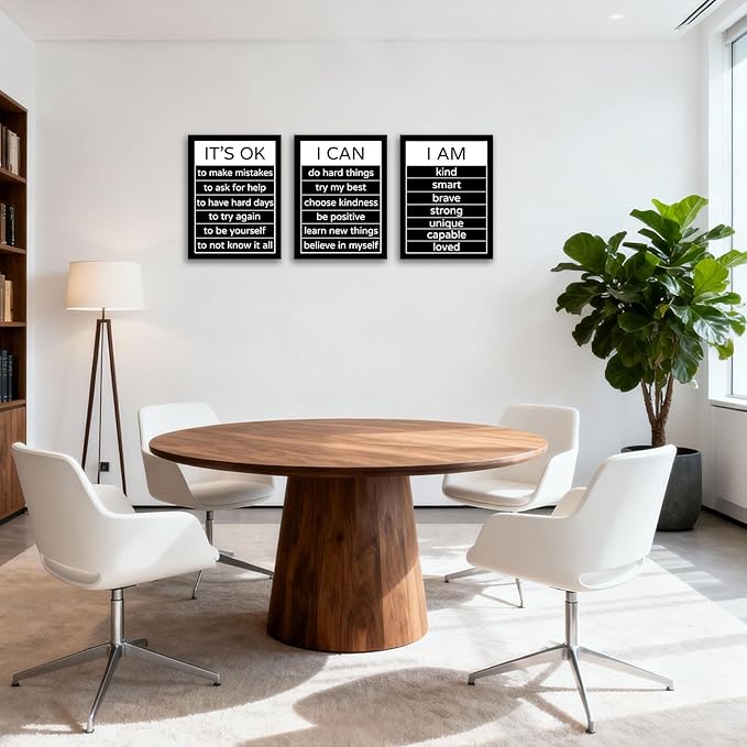 Halioyo Motivational Wall Art Decor Inspirational Canvas Wall Art Positive Affirmation Quotes Poster Decor for Bedroom Living Room Classroom Dorm Office, 12x16inchx3pcs