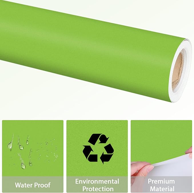 Qyeahkj 17.7in x 20ft Bulletin Board Paper Roll Bulletin Board Background Paper Fade Resistant Classroom Decoration Poster Art Craft Home Wall Education Decor Supplies Lime Green