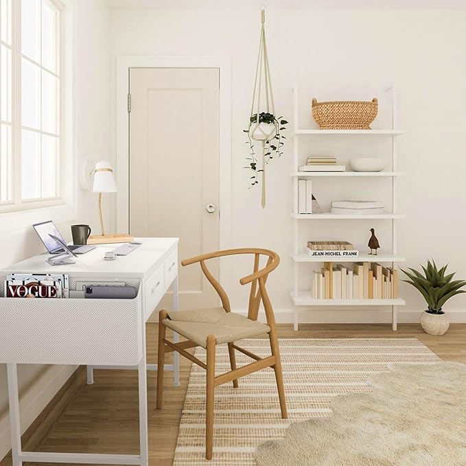 DLisiting 32 Inch Small White Desk with 2 Drawers, Study Writing Computer Desk with Storage Drawer for Bedroom Home Office, Vanity Table Without Mirror for Girls Small Spaces