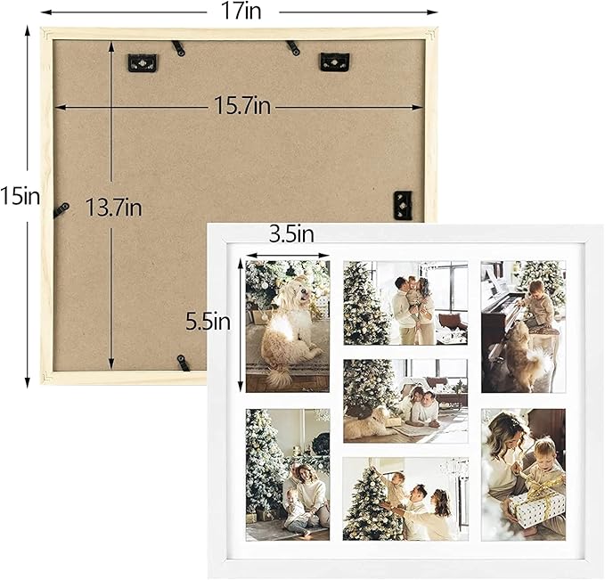 Golden State Art, 13.7x15.7 Matted White Wood 7-Opening for 4x6 Collage Picture Frame, 3 Pack