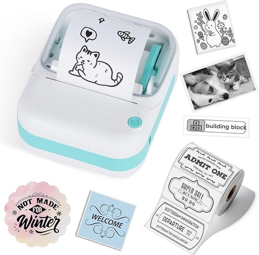 cudinham B3 Label Maker, Bluetooth Thermal Label Printer with Printing Paper, Portable Mini Sticker Printer Supports 12-57mm Papers for Notes, Home, Office, Photos, Compatible with iOS & Android