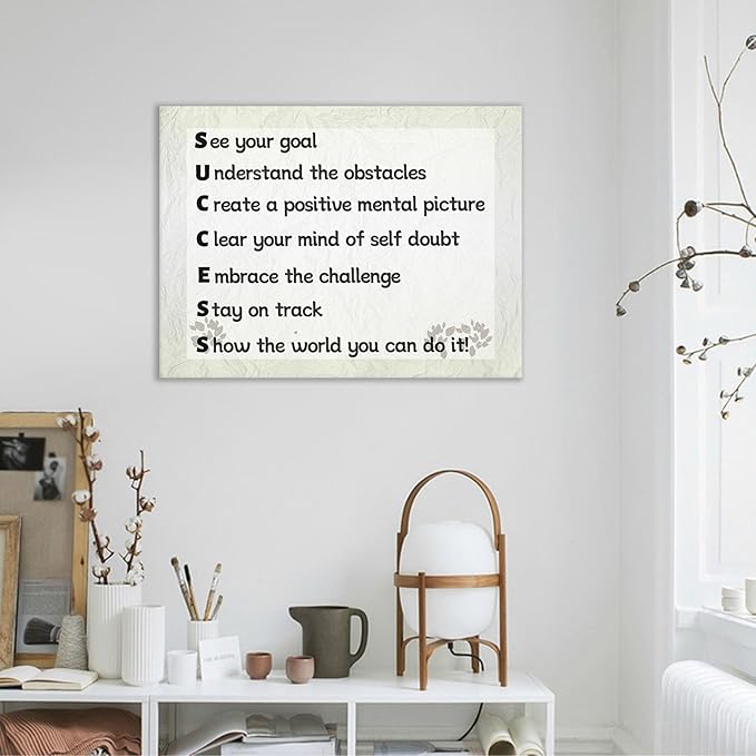 Motivational Wall Art Office Decor Inspirational Entrepreneur Quotes Picture Print on Canvas Poster Framed Wooden Painting Artwork for Modern Home Bedroom Workplace Ready to Hang [24''Hx18''W]