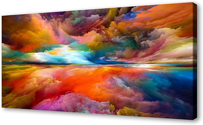 YYYYHPP YP2098 Abstract Wall Art Colorful Clouds Landscape Pictures Canvas Prints Paintings Ready to Hang for Living Room Bedroom Kitchen Home and Office Wall Decor