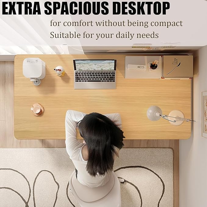 Small Office Computer Desk Writing Desk Waterproof and Scratch-Resistant,Sturdy Study Writing Desk with Wooden Tabletop and Metal Frame for Bedroom