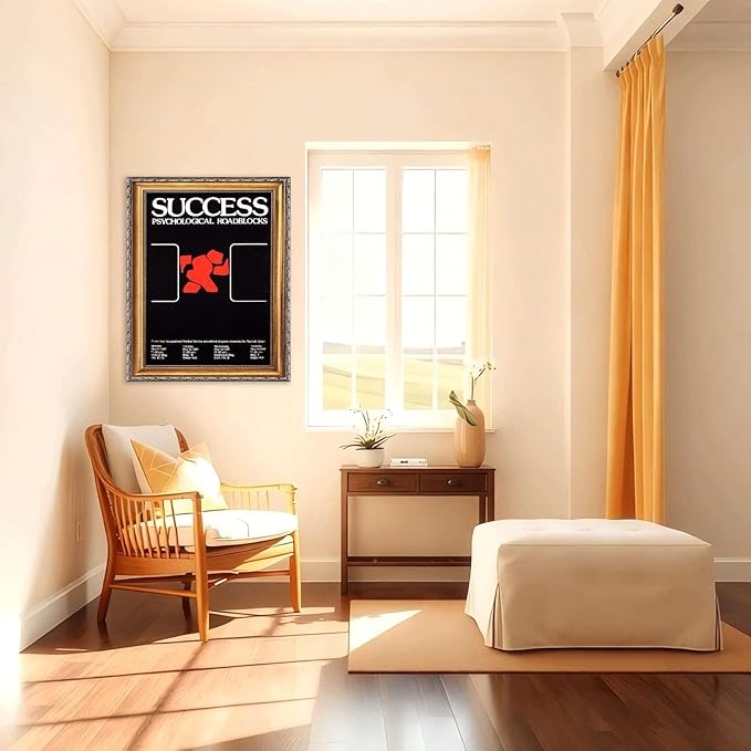 Vintage Framed Abstract Success Wall Art Canvas Print Oil Paintings Reproduction World Classics Retro Poster Art Print Stunning Home Decor for Office (Retro Framed,16L X20W)