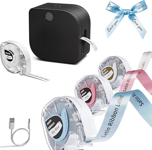 Phomemo P12 Label Maker Machine with 4 Tapes, Small Label Makers Ribbon Printer Machine for Home, Office, Organizing, Kitchen