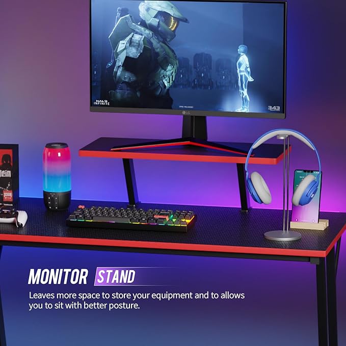 FDW L Shaped 51 Inch Gaming Desk,Corner Computer Desk,PC Gaming Desk,Writing Workstation with Large Monitor Stand for Home Office,Black