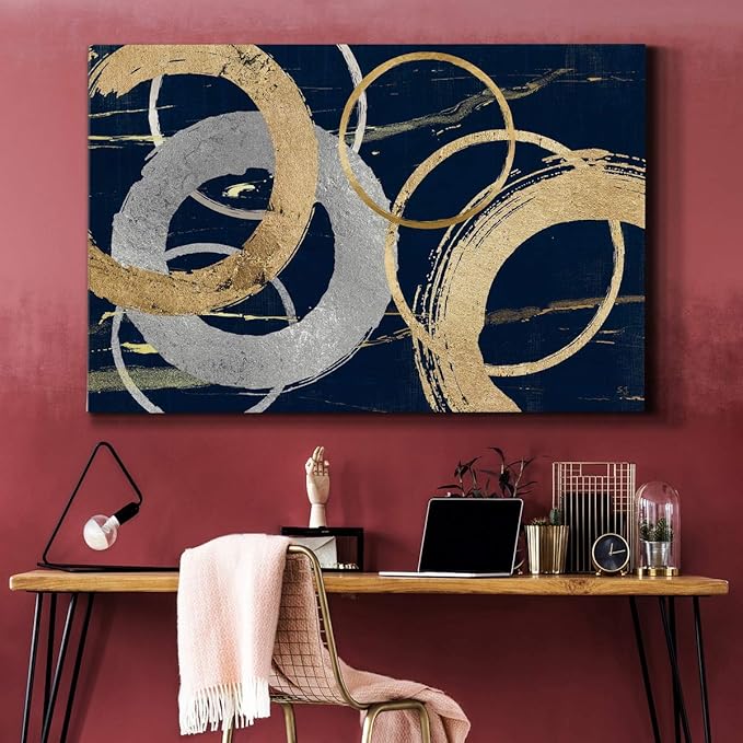 Landscape Wall Art Premium Gallery Wrapped Canvas Abstract Ocean Forest Modern Artwork Decoration for Living Room Kitchen Bathroom Office, Ready to Hang