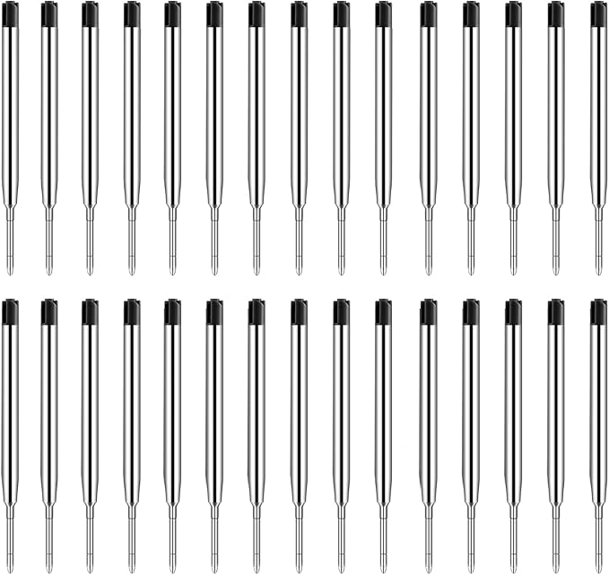 Origin-Joy 30 PCS Ink Pen Refills, Replaceable Ballpoint Pen Refills, 1mm Medium Tip (Black)
