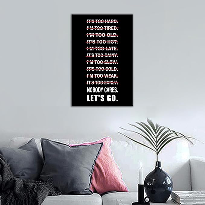 Inspirational Canvas Wall Art Office Poster Wall Decor Motivational Success Quote Improve Confidence Pictures Painting Artwork for Modern Home Study Room Bedroom Gym Ready to Hang [12''Wx 18''H]