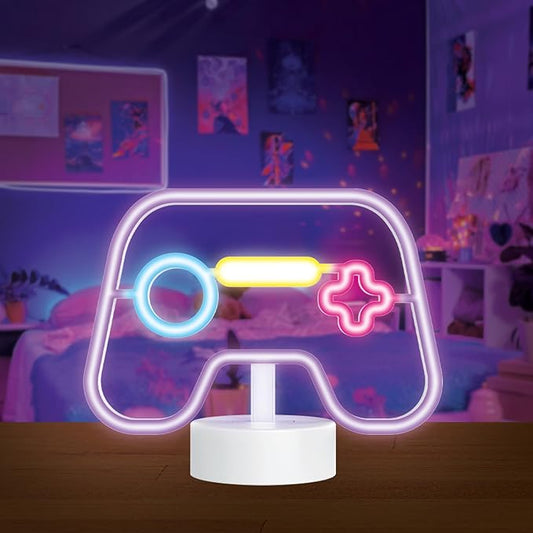 LED Gamer Neon Sign – Video Game Wall Decor, Gaming Room Light, Cool Desk Lamp for Boys Room, LED Neon Gaming Accessories