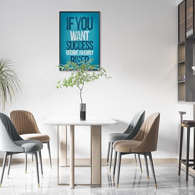 Trendy Motivational Canvas Poster Funky Motivational Quotes Wall Art Work Motivation Hustle Inspiring Sign Prints Painting For Office Living Room Wall Decor 24x36in Framed
