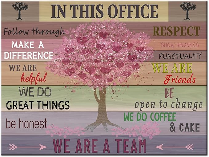 Motivational Wall Art for Office In This Office Signs Quotes Positive Modern Decor Poster Canvas Print Inspiring Tree Background Picture Artwork for Bedroom Workplace Framed Wall Decor [18''Wx24''H]