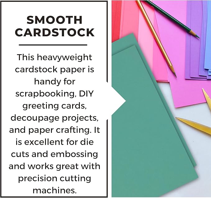PA Paper Accents Smooth Cardstock 12" x 12" Teal, 65lb colored cardstock paper for card making, scrapbooking, printing, quilling and crafts, 25 piece pack