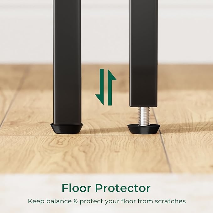 Huuger L Shaped Desk, 47 Inches Computer Desk with Reversible Storage Shelves, Gaming Corner Home Office Writing Study with Metal Frame, Black