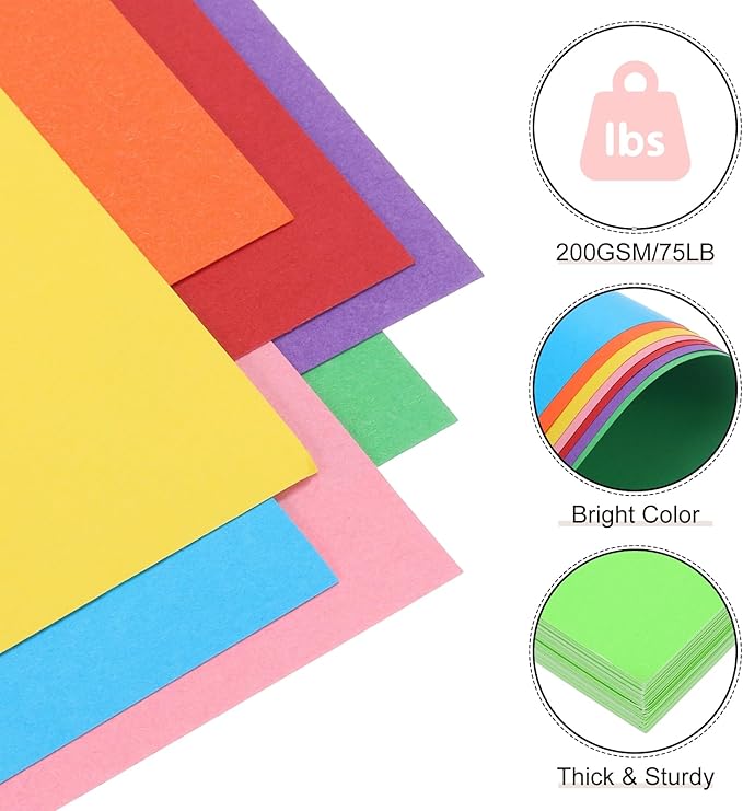 MECCANIXITY 60 Sheets Grass Green Cardstock 20" x 15", 200gsm/75lb Thick Card Stock Printer Paper for Crafts, Invitations, Card Making, Scrapbooking, Drawing