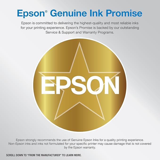 Epson EcoTank ET-4850 Wireless All-in-One Cartridge-Free Supertank with Scanner Copier, Fax, ADF and Ethernet, The Perfect Office Printer - Black