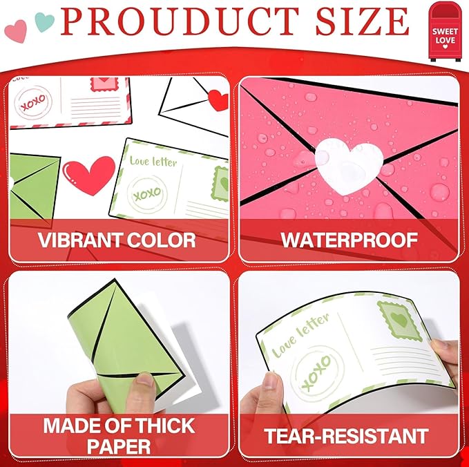 Valentine's Day Bulletin Board Decoration Spread Love Classroom Decorations Valentines Day Bulletin Board Set Love Heart Mail Box Paper Cutouts for Home School Office Chalkboard Wall Door Supplies