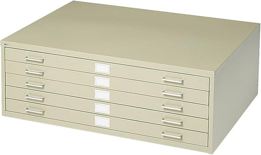 Safco Products Flat File for 36" W x 24" D Documents, 5-Drawer (Additional Options Sold Separately), Tropic Sand