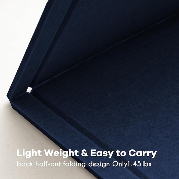 Bulletin Board, 36 x 24 inches Felt Board - Decorative Pin Board, Cork Board Alternative for Wall, 3' x 2' Foldable Self-Adhesive Vision Board Prayer Board with 20 Pushpins - Dark Blue