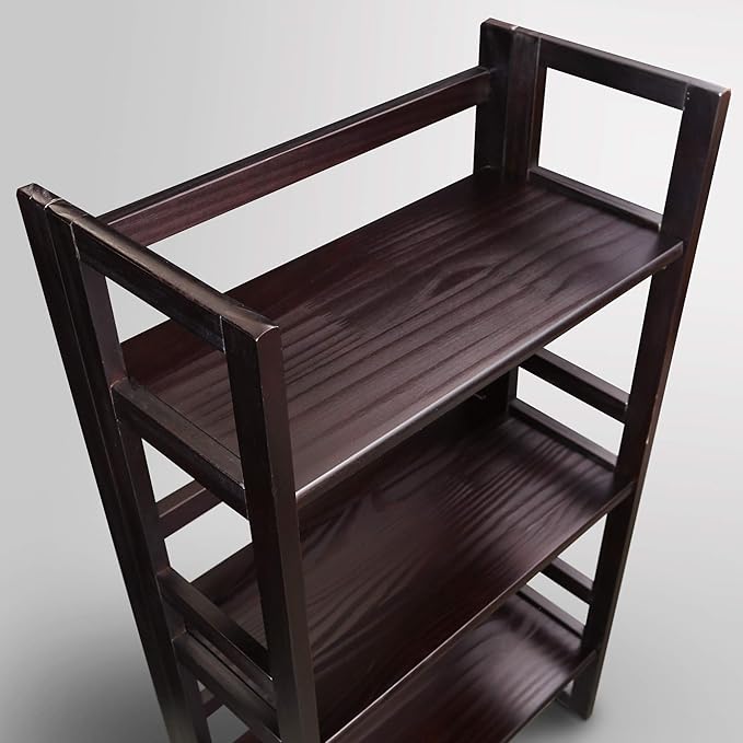 Casual Home 3-Shelf Folding Student Bookcase (20.75" Wide)-Espresso