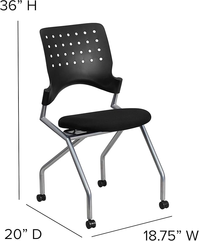 Flash Furniture Galaxy Mobile Nesting Chair with Black Fabric Seat