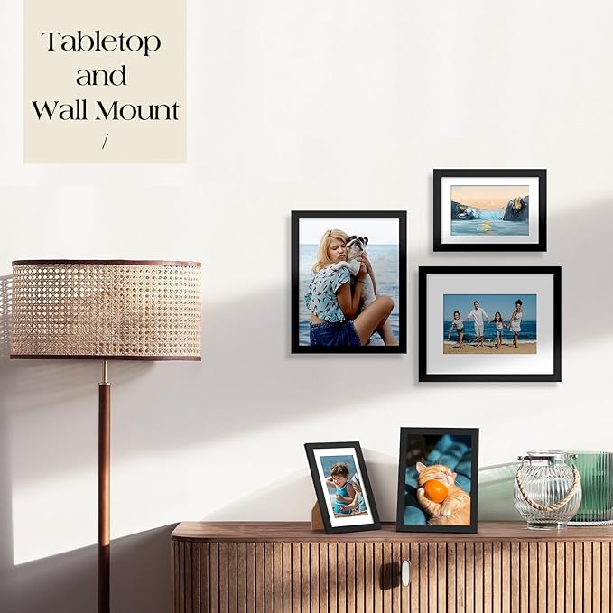 TWING Collage Picture Frames Wall Decor 10 Pack, Gallery Wall Black Picture Frame Set for Wall or Tabletop Display, Multi Sizes with Two 8x10, Four 5x7, and Four 4x6 Photo Frames