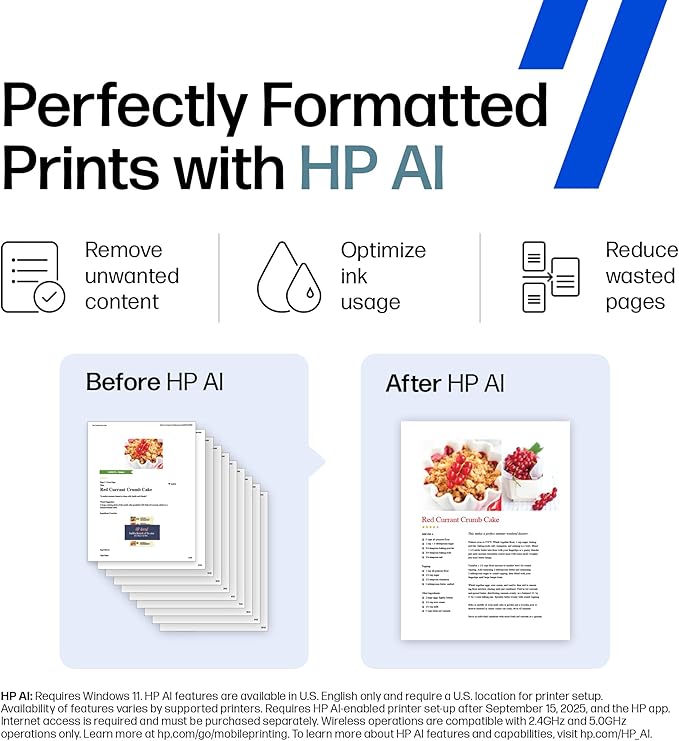 HP OfficeJet Pro 8125e Wireless All-in-One Color Inkjet Printer, Home Office, Print/Scan/Copy, ADF, Duplex Printing, AI-Enabled (Renewed)