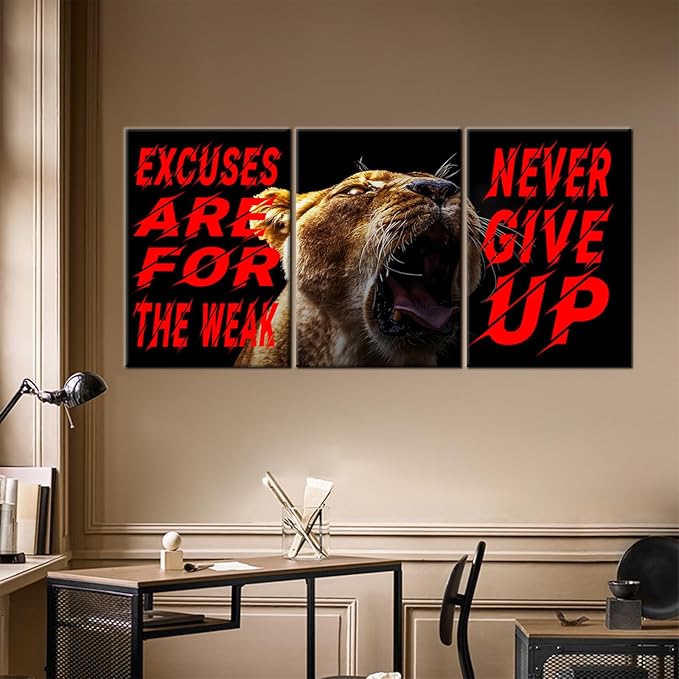 YSPCSUN 3 Pieces Positive Entrepreneur Affirmation Wall Art Motivational Canvas Print Poster Inspirational Quotes Picture Painting for Office Bedroom School Wall Decor Ready to Hang [60''Wx28''H]