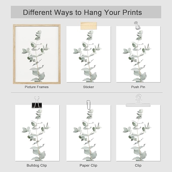SIGNWIN Poster Wall Art Set of Pastel Watercolor Forest Plant Collage Nature Garden Nature Wilderness for Living Room, Bedroom, Office - 12"x16"x 8