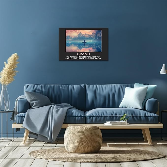 UZMKM - Office Wall Art, Motivational & Inspirational Quotes Canvas Wall Art for Home Office Wall Decor, Positive Quote Wall Decor, Company Words Poster Frame for Company Wall Decor 18x24 Inch