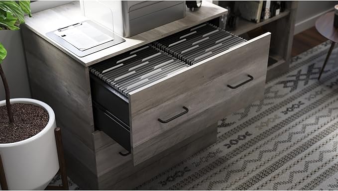 Realspace® Peakwood 30-1/2"W x 21-4/5"D Lateral 2-Drawer File Cabinet, Smoky Brown