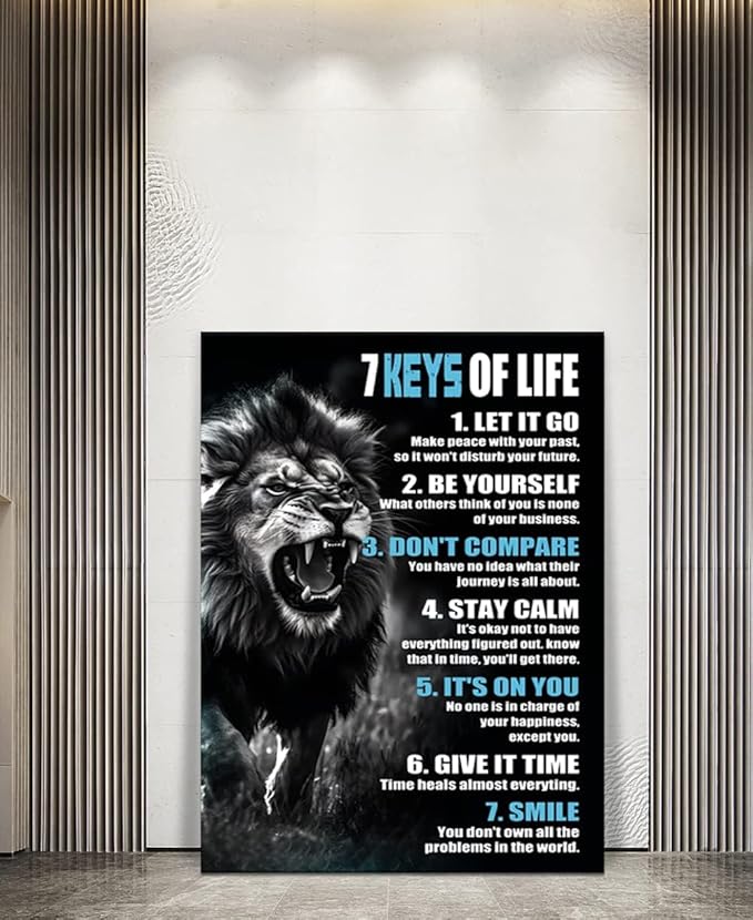 Yatsen Bridge Large Wall Art Office Inspirational Canvas Wall Art Black and White Lion Pictures Wall Decor Artwork Motivational Posters Prints Art for Classroom Office Decor - 28''Wx44''H