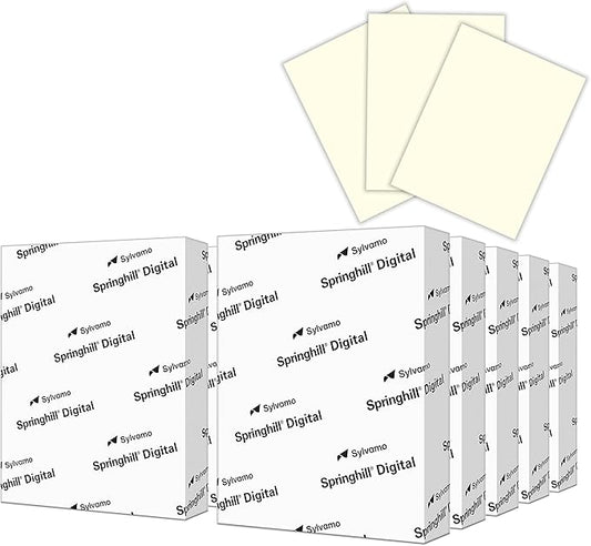 Springhill 8.5” x 14” Cream Copy Paper, 24lb Bond/60lb Text, 89gsm, 5,000 Sheets (10 Reams) – Colored Printer Paper with Smooth Finish – Versatile and Flexible Computer Paper – 024032C