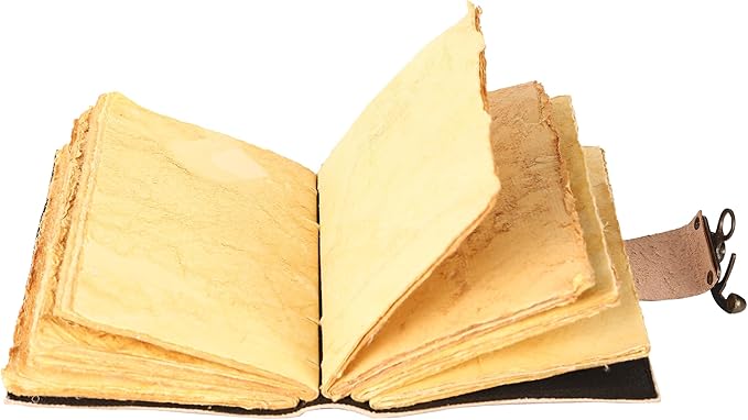 TUZECH Book of Spells Leather Bound Journal Deckle Edge Paper Grimoire Printed Diary Third Eye witchcraft supply and Witch Spell Notebook Antique Vintage Book for Men and Women (The Third Eye)