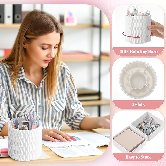 Kosiz 27 Pcs Black and White Desk Accessories Gift for Aesthetic Desk Organizer White Office Supplies Pen Holder Sticky Notes Stapler Binder/paper Clips Scissor Staple for Women(Fashion)