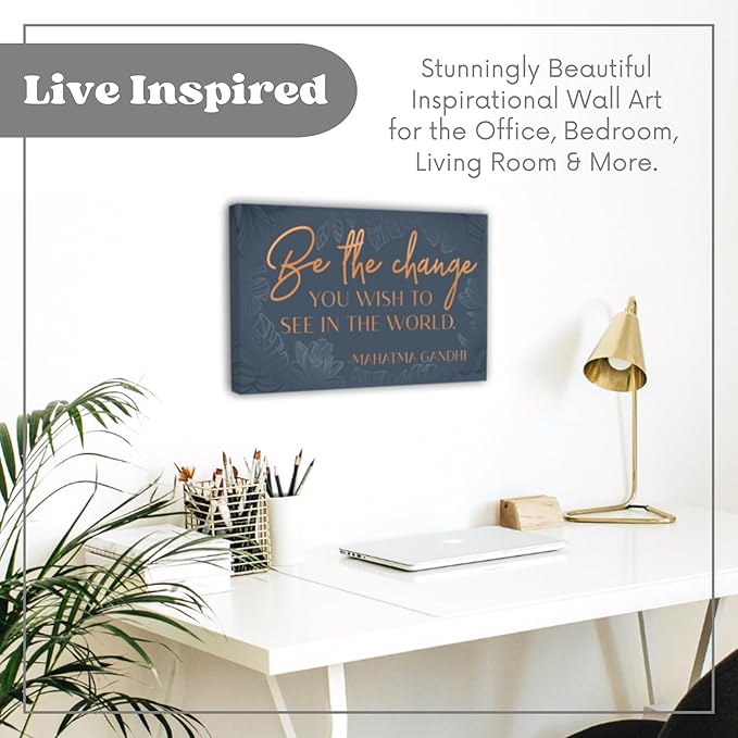 Inspirational Wall Art Framed Canvas - Wall Decor for Bedroom, Office, Living Room- 10 x 16.5 Inch Motivational Print