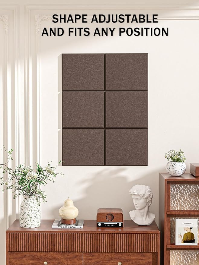 Hsurbtra Cork Board for Wall 24 x 18 Inch, 6 Pack Felt Bulletin Notice Board with Pushpins for Office Home School Farmhouse Wall Decor, Brown