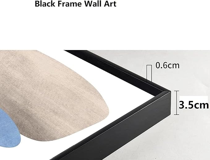 ZHMANLUCK Abstract Black and White Painting Artwork for Office Extra Large Wall Decor Home Decoration 90x183cm/(35x72inch) with-Black-Frame