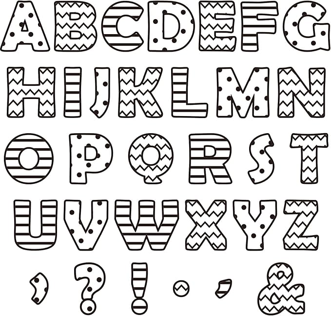 150 PCS Large 7" Bulletin Board Letters Set, Black and White Classroom Alphabet Cutout Letter for Bulletin Board Display Home School, A Great Helper to Inspire Students' Learning Interest