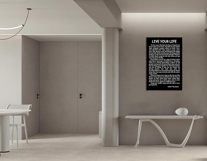 Inspirational Canvas Poster Live Your Life Printed Modern Artwork Motivational Wall Art for Living Room Hallway Office Home Decor Stretched and Framed [30" W X 40" H]