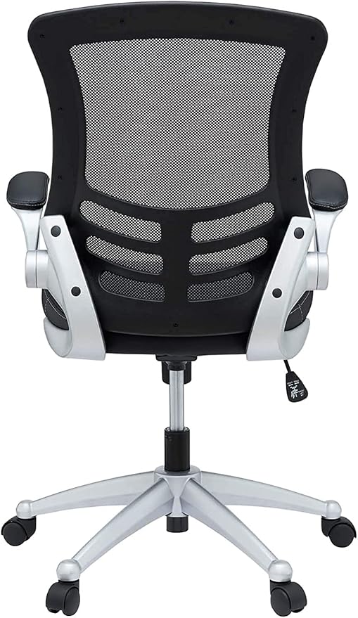 Modway Attainment Mesh Back and Vinyl Seat Modern Office Chair in Black